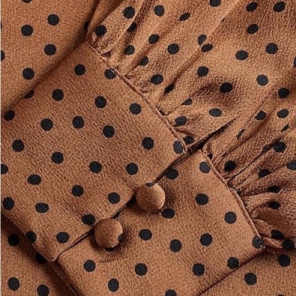 EXPRESS POLKA DOT‎ LONG SLEEVE TWIST FRONT MIDI DRESS NWT SZ MED - Picture 9 of 16